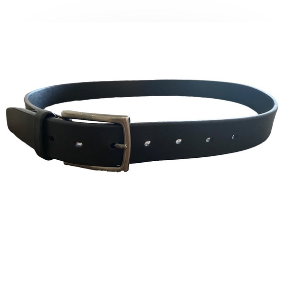 PERRY ELLIS black leather belt waist 34 size 85 - Picture 1 of 7
